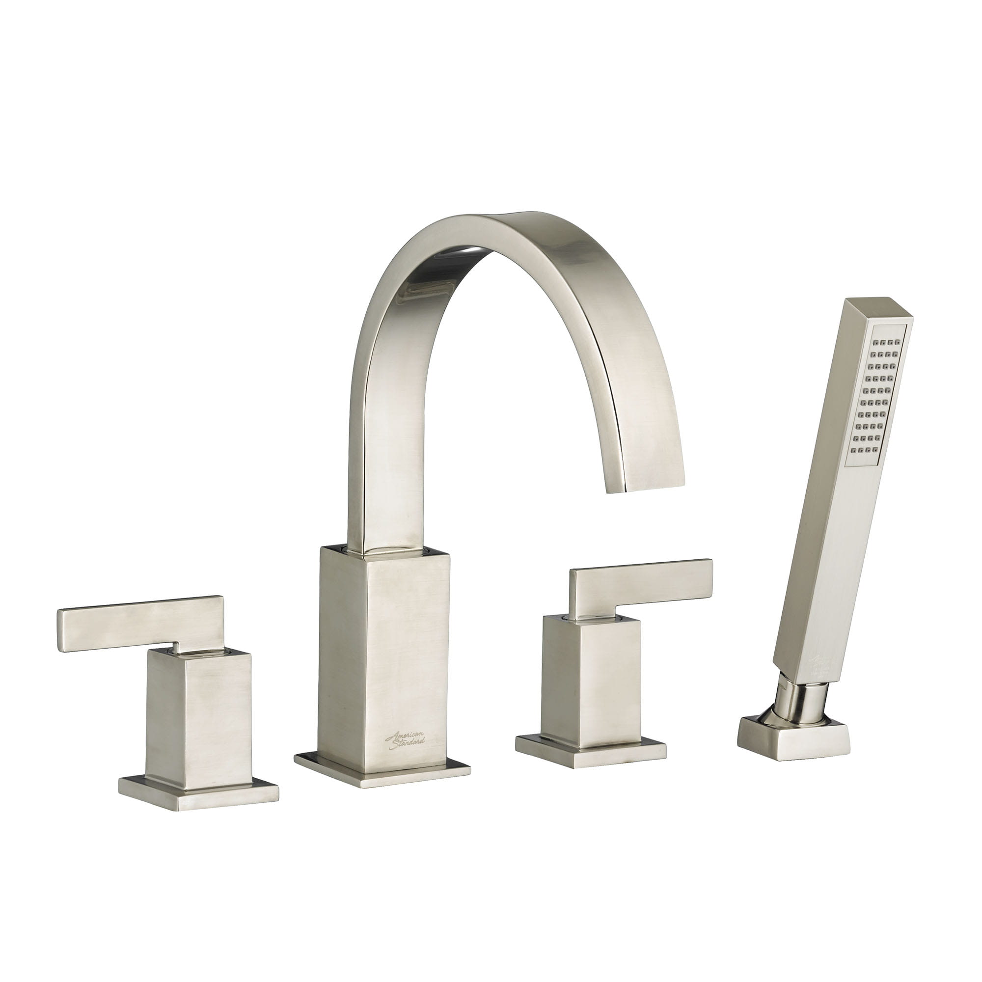 Town Square Bathtub Faucet with Personal Shower for Flash Rough-in Valve with Lever Handles